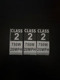 3 Class 3 Ebike Stickers